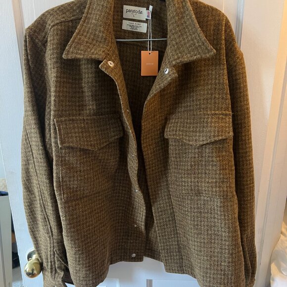 BNWOT - Paratodo London 68 jacket in olive and brown houndstooth wool - MiUSA - Picture 9 of 10